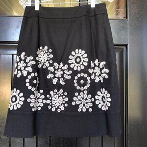 Ann Taylor Petite, Floral embroidered  A Line skirt, Size 8P